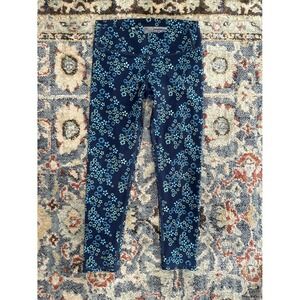 All in Motion Leggings Girls S 6/7 Navy Blue Floral Activewear EUC